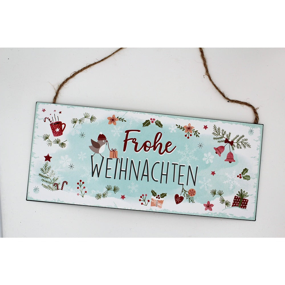 Blechschild Vintage Frohe Weihnachten