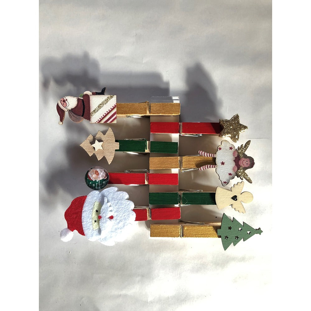 Schmuckklammern Holz, 8-teilig