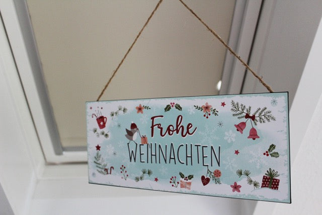 Blechschild Vintage Frohe Weihnachten